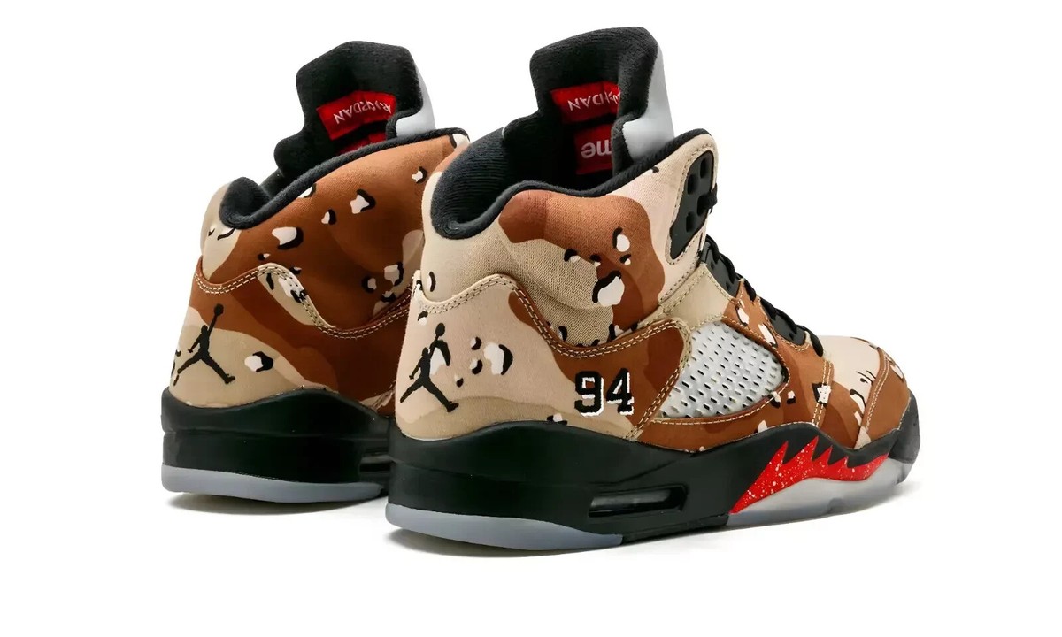 Supreme × Nike Air Jordan 5 Retro Desert Camo 824371-201 Men