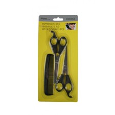 Friseurset 3 tlg. Schere/Kamm/Modellierschere Friseurausstattung NEU OVP #009558