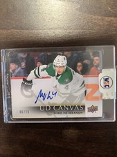 Miro Heiskanen 2018-19 Upper Deck Clear Cut Hockey UD Canvas Auto /25