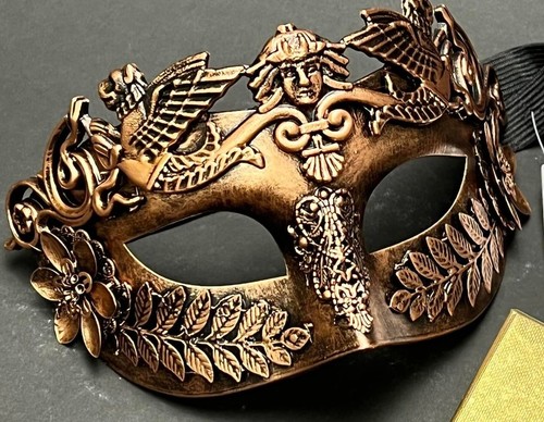 Venetian Greek Roman Warrior Egyptian Style MEN masquerade mask (ROSE GOLD) - Picture 4 of 4