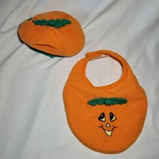 0-3 Months Baby Halloween Pumpkin  Bib And Hat