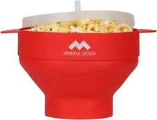 The Original Mindful Design Microwave Popcorn Popper - Silicone Bowl, BPA-Free 