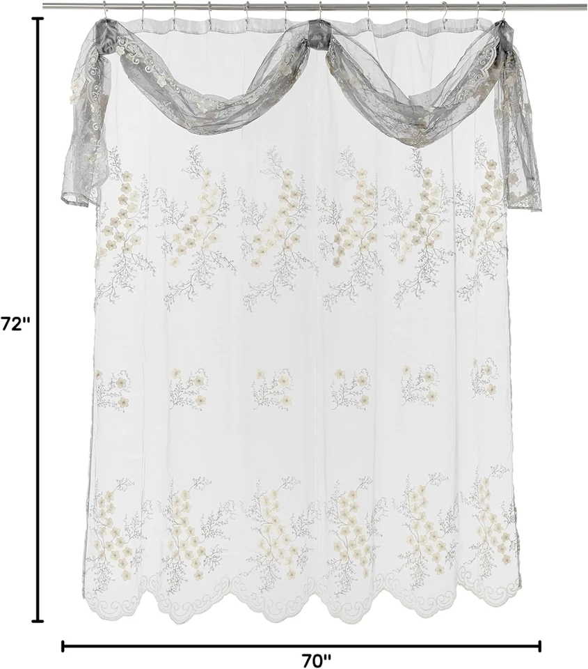 Popular Baño Transparente SC con Cenefa Bloomfield, Cortina de Ducha, Gris Foto 3 de 4