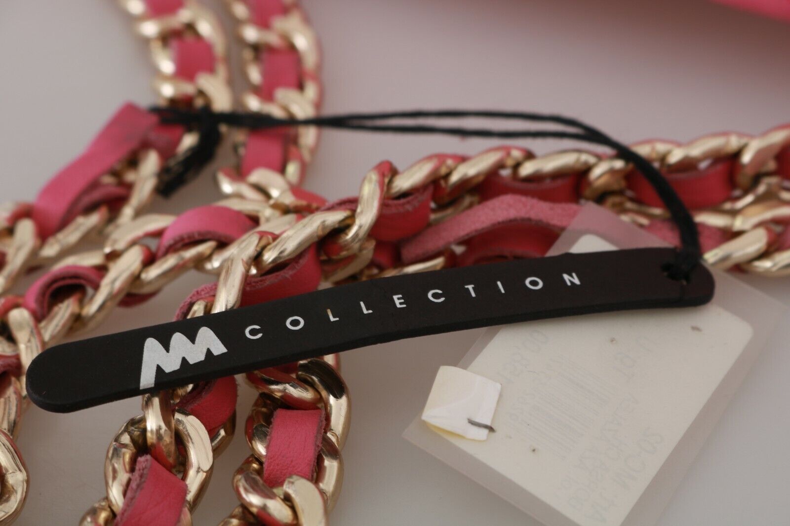 MM COLLECTION Bag Leather Pink Handbag Purse Chain Strap Women Borse RRP  $400
