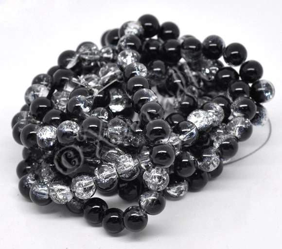 Оптовая продажа черный прозрачный 10 мм круглый треск стеклянные бусины G2245 - 20, 50 или 100 шт. - Изображение 3 из 3