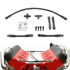 For LS Cylinder Head Coolant Steam 4 Port Crossover Hose Kit 4.8 5.3 5.7 6.0L BK