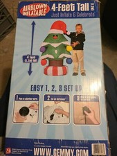 Rare Gemmy Airblown 4 ft. Inflatable Christmas Tree Yard Decor