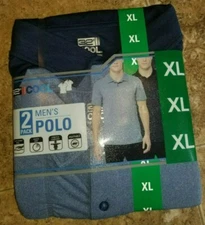 Mens 32 Degrees Cool 2 Pack Polo Shirt Breathable Soft Pacific Skyline Blue M