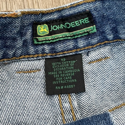 John Deere Carpenter Jeans Kids Youth Size 12 Blue Denim 90s Y2K - Picture 6 of 6