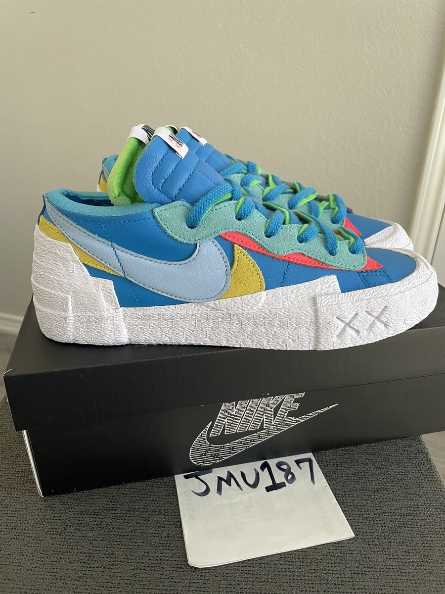 DS Nike Blazer Low Sacai KAWS Neptune Blue white sz8 og Supreme