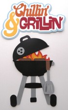 Paper Pieced Title Set for Scrapbooking Pages, Bar-B-Q, Outdoor Cooking, Friends