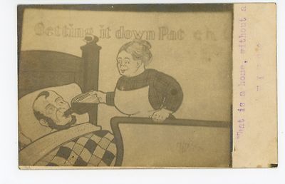  Getting it Down Pat  Cartoon RPPC Antique Medicine Nurse UDB ca. 1908