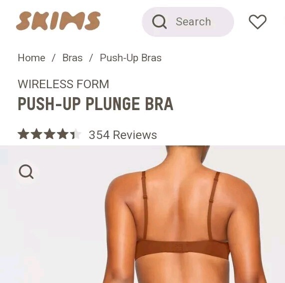 Skims- Wireless Plunge Push Up Bra (Bronze)-32B | eBay