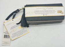 ADRIENNE VITTADINI STUDIO Gray Tan Charging Wallet RFID Protection NEW