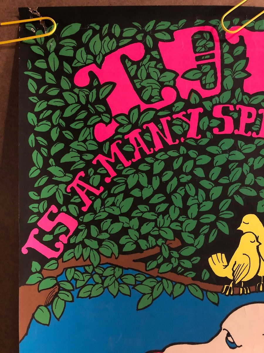 Original Blacklight Vintage Poster Love Is A Many Spiendor Thing