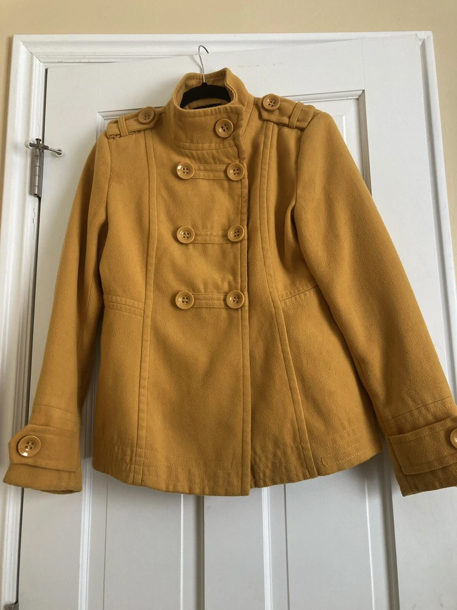 Women's mustard yellow clearance peacoat