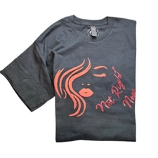 Not Right Now Red on Black Graphic Tee Size Lg