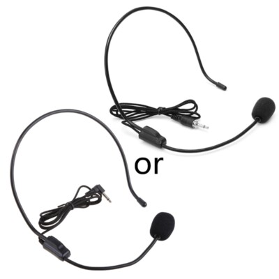 Microphone Headset Mic, Flexible Wired Boom for Voice Amplifier, 3.5mm