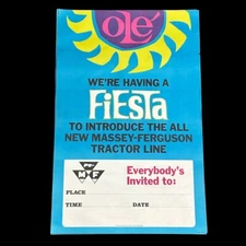 Vintage Massey Ferguson Fiesta Tractor Line Dealer Promotional Poster 22"x34"