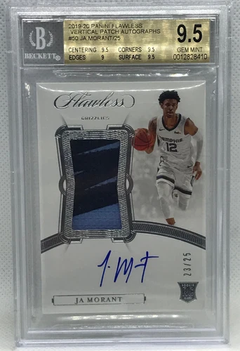 2019-20 FLAWLESS JA MORANT Rookie Vertical Patch auto #23/25 BGS 9.5