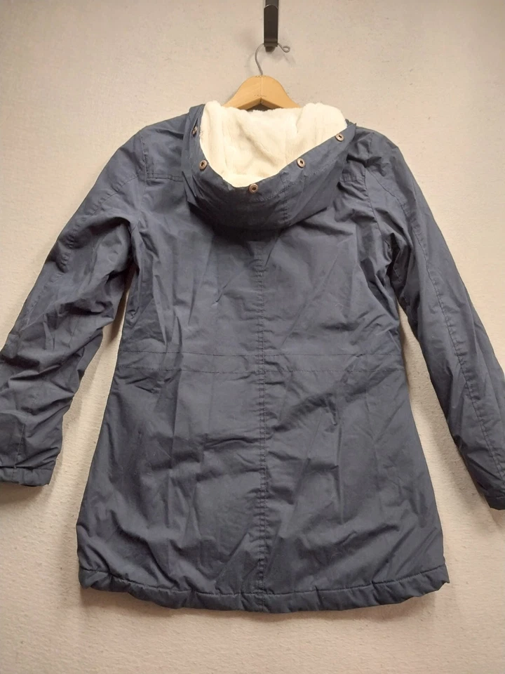 Abrigo parka YMI para mujer mediano forrado de sherpa con capucha militar utilitario cremallera frontal a presión Foto 2 de 4