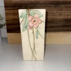 Vintage McCoy Pottery Blossom Time Dogwood Vase PInk Flower Green Leaves 8 1/8"