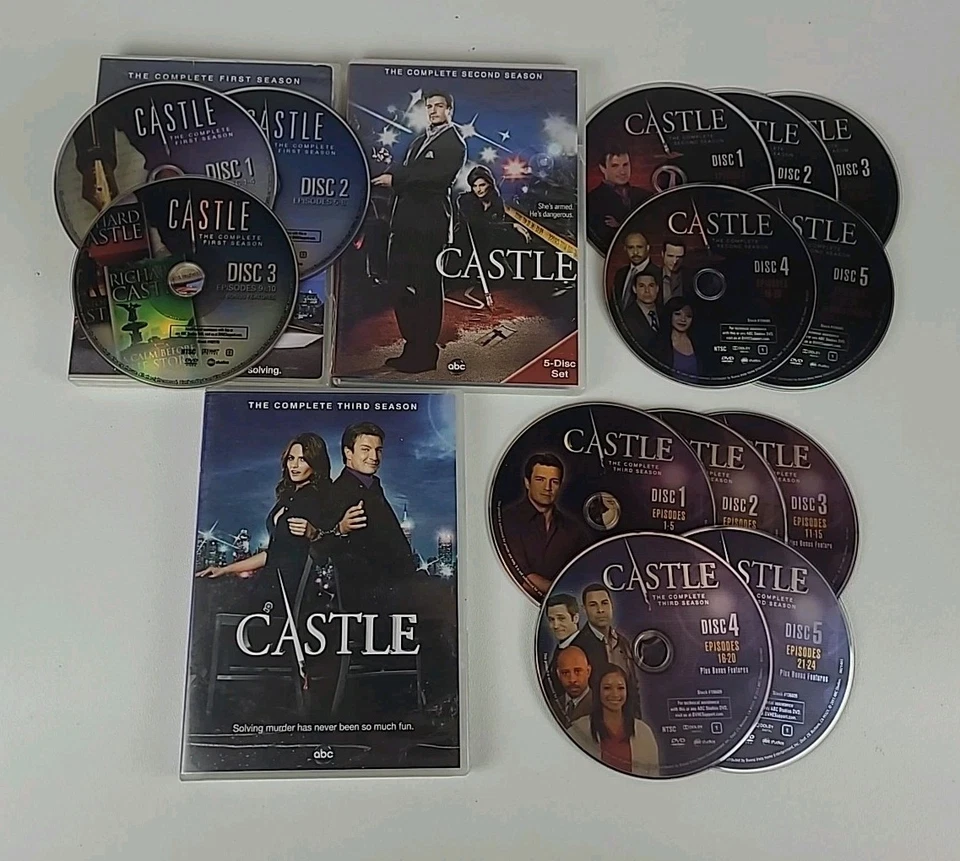 Castle DVD Lot Seasons 1 2 3 4 6 Nathan Fillion ABC TV Crime Mystery *AS IS* - Imagem 3 de 4