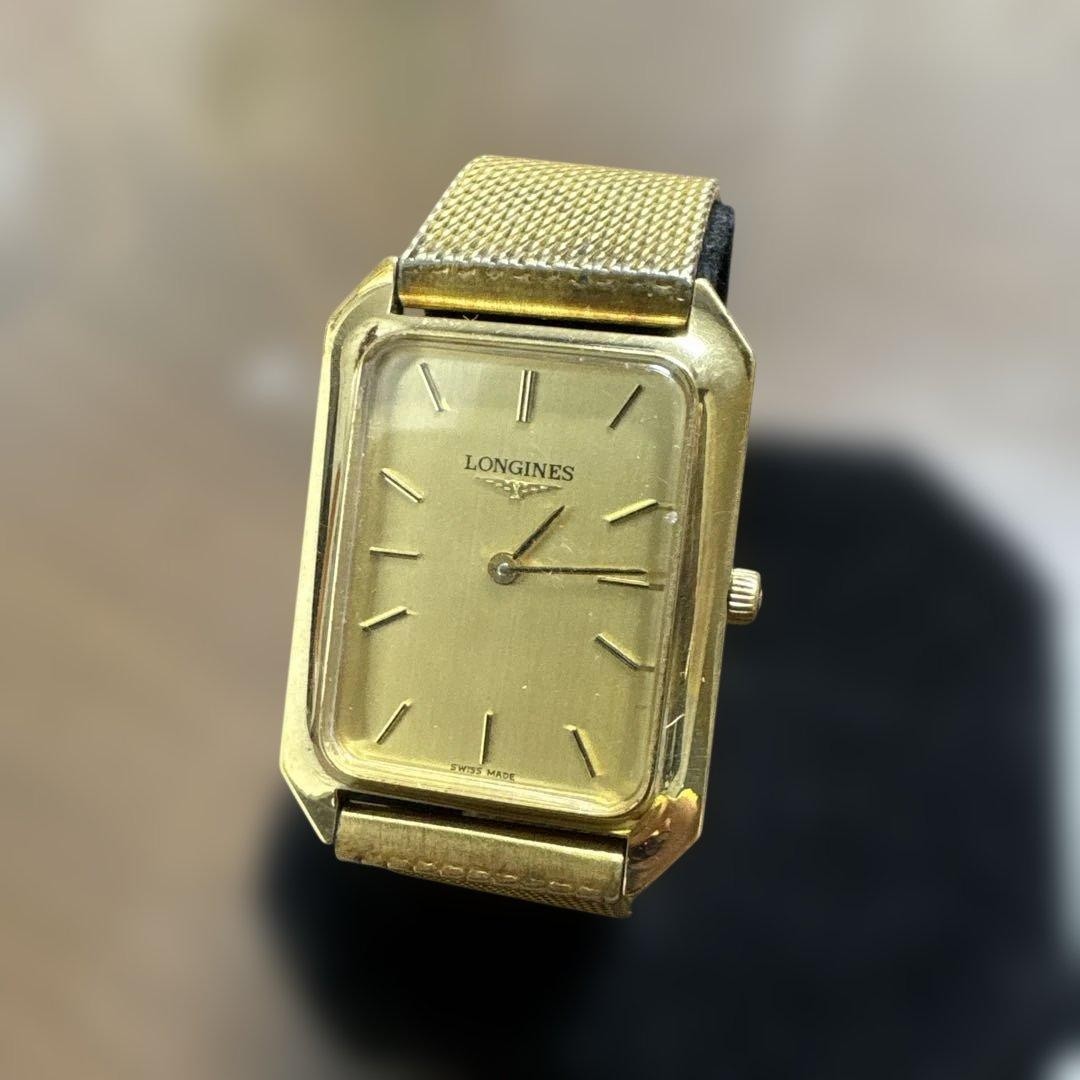 Longines Gold Rectangular Manual Winding Watch Me… - image 1