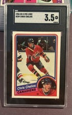 1984-85 O-Pee-Chee #259 Chris Chelios Rookie Card RC SGC 3.5 VG+ Canadiens . rookie card picture