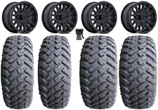 MSA Creed 14" Wheels Black 27" MotoHammer Tires Kawasaki Brute Force IRS