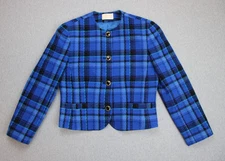 Pendelton Blazer Womens Size 10 Plaid 100% Wool Made in USA Vintage