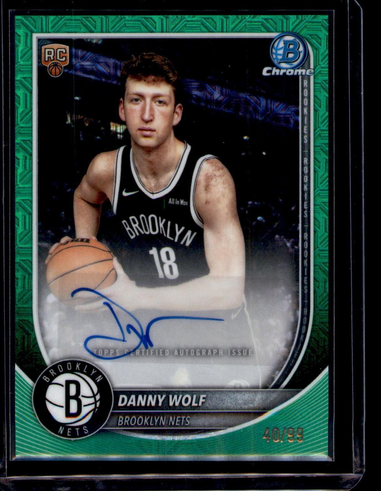 2025-26 Bowman #BCA-DW Danny Wolf Chrome Autographs Green Geometric #/99