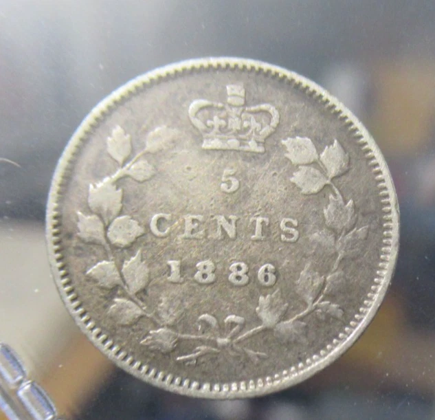 1880-H Canada 5 Cents Silver Coin, Queen Victoria - Image 2 of 2