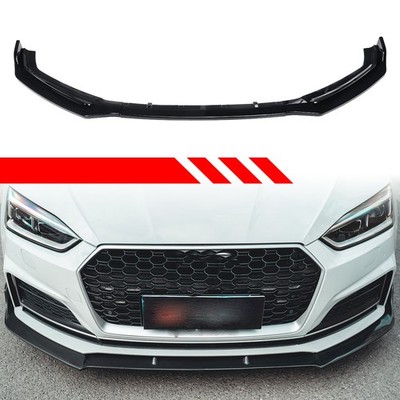 Front Bumper Lip Splitter Body Kit For 17-19 Audi A5 Coupe B9 Glossy Black