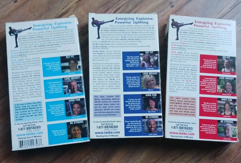 Billy Blanks TAE BO Workout Exercise Lot Set 3 VHS Tapes  - Image 2 of 4