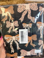 Leopard Bow Folding Folio Case for iPad Air 11"/10.9" Black Beige Brown Stand