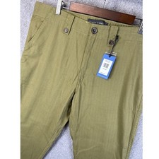 Vince Camuto The Weekend Pant Martini Olive Men's 34x30 Cotton Chinos New $118