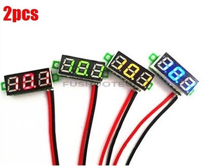 2Pcs Volt Meter Panel Mount Led Voltage   2.50~30V 0.28'' Dc Digital Voltme pc *n