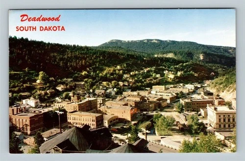 Deadwood SD, Aerial Black Hills, Coca-Cola Vintage South Dakota c1965 Postcard