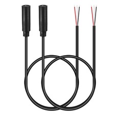 3.3FT 3.5mm Female Jack to Bare Wire, 2PCS TRS 3 Pole Stereo Plug Cable, 3colors
