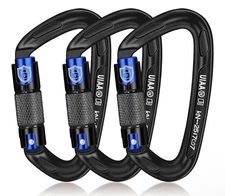 BEIFENG 25KN Auto Locking Carabiner - UIAA Certified Heavy Duty Climbing