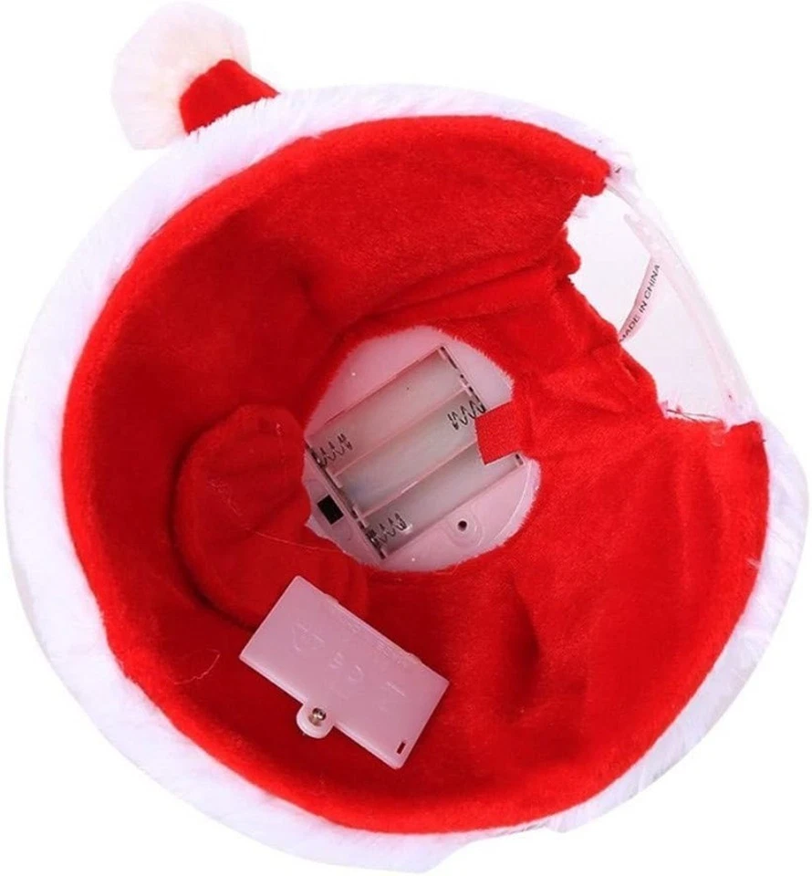 Sombrero eléctrico de Papá Noel cantando - Bailando con música para adultos y niños. Foto 3 de 4