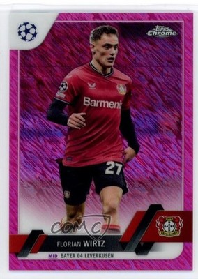 2022-23 Chrome UEFA Club Competitions Pink Shimmer Refractor Florian Wirtz 14tf
