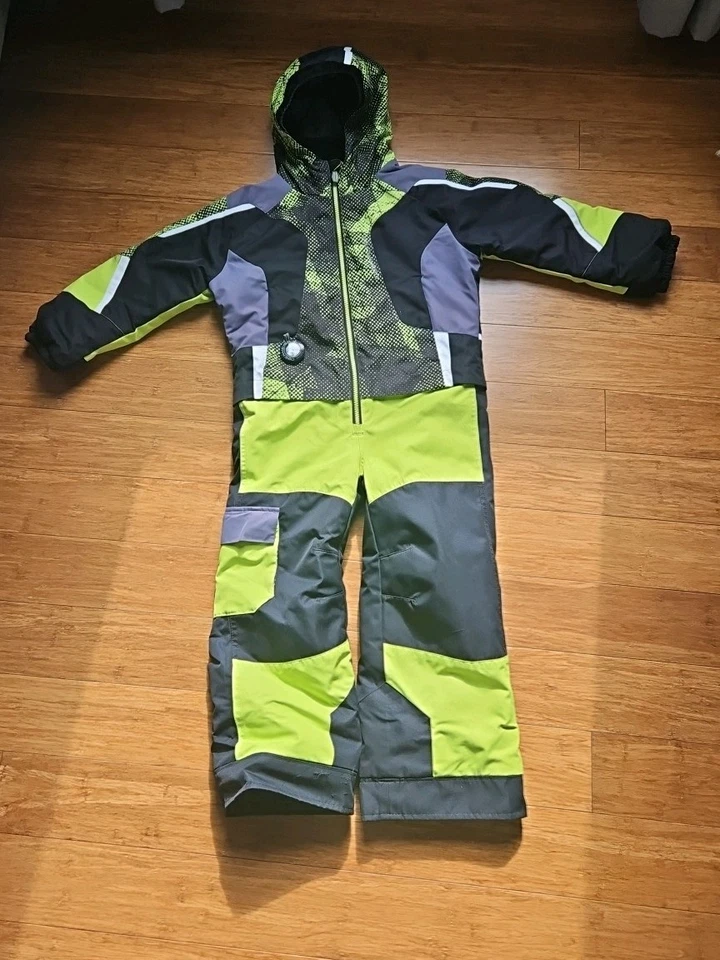 Traje de nieve Obermeyer Kids Vortex de una pieza. Esquí de nieve aislado con capucha I Grow talla 5 Foto 2 de 4