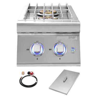 #ad Double Grilling Side Burners for Outdoor 2x17000BTU Propane amp; Natural Gas $255.99