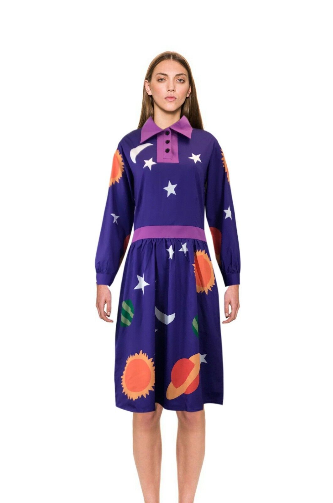 Ms Frizzle VESTIDO Falda Disfraz Magic School Bus planetas estrella luna espa...