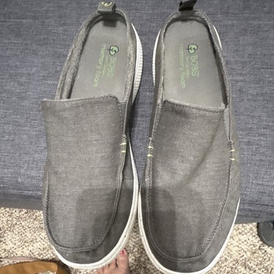 BOBS from Skechers woman s  Gray Canvas Slip-On Shoes Memory Foam Size 11