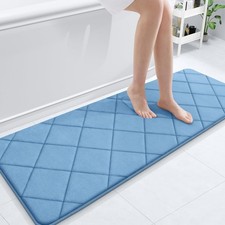 OLANLY Memory Foam Bath Mat 59x20, Ultra Soft, Absorbent Bathroom Rug, Machine W