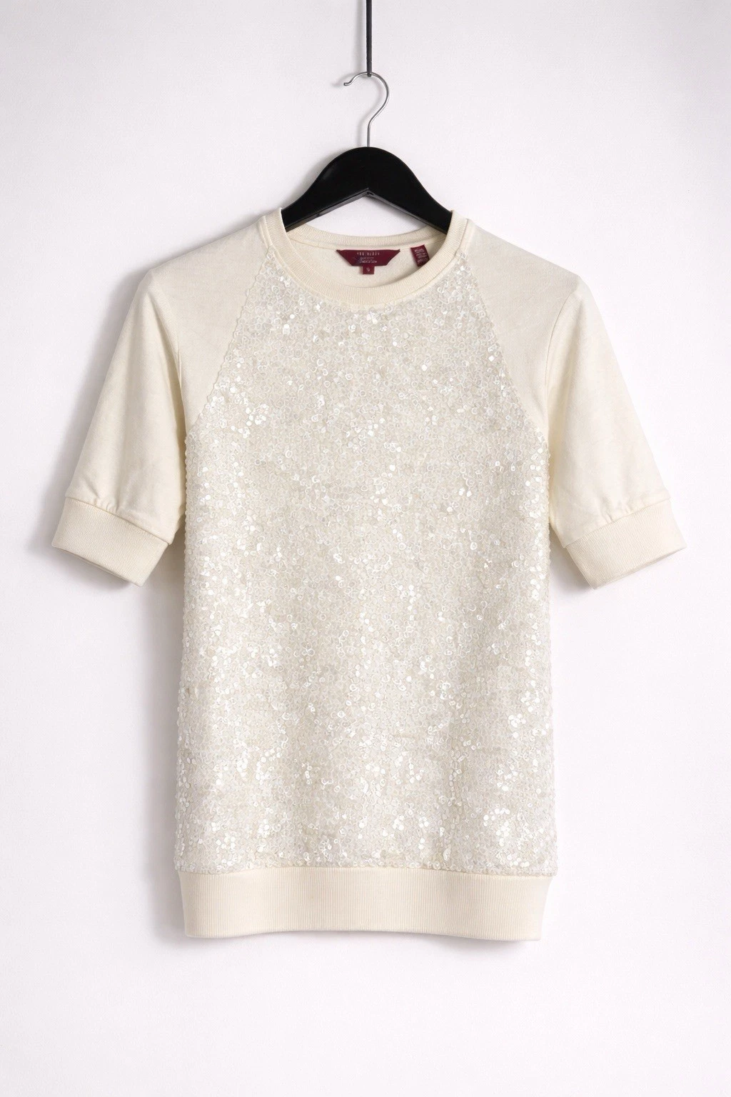 TED BAKER SEQUIN Top - Size 0 - UK6 - Ivory - Great Condition -Women’s