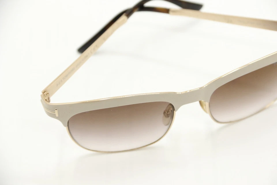 Gafas de sol rectangulares Tom Ford TF437 Elena 54/17 135 - blancas/doradas Foto 2 de 4